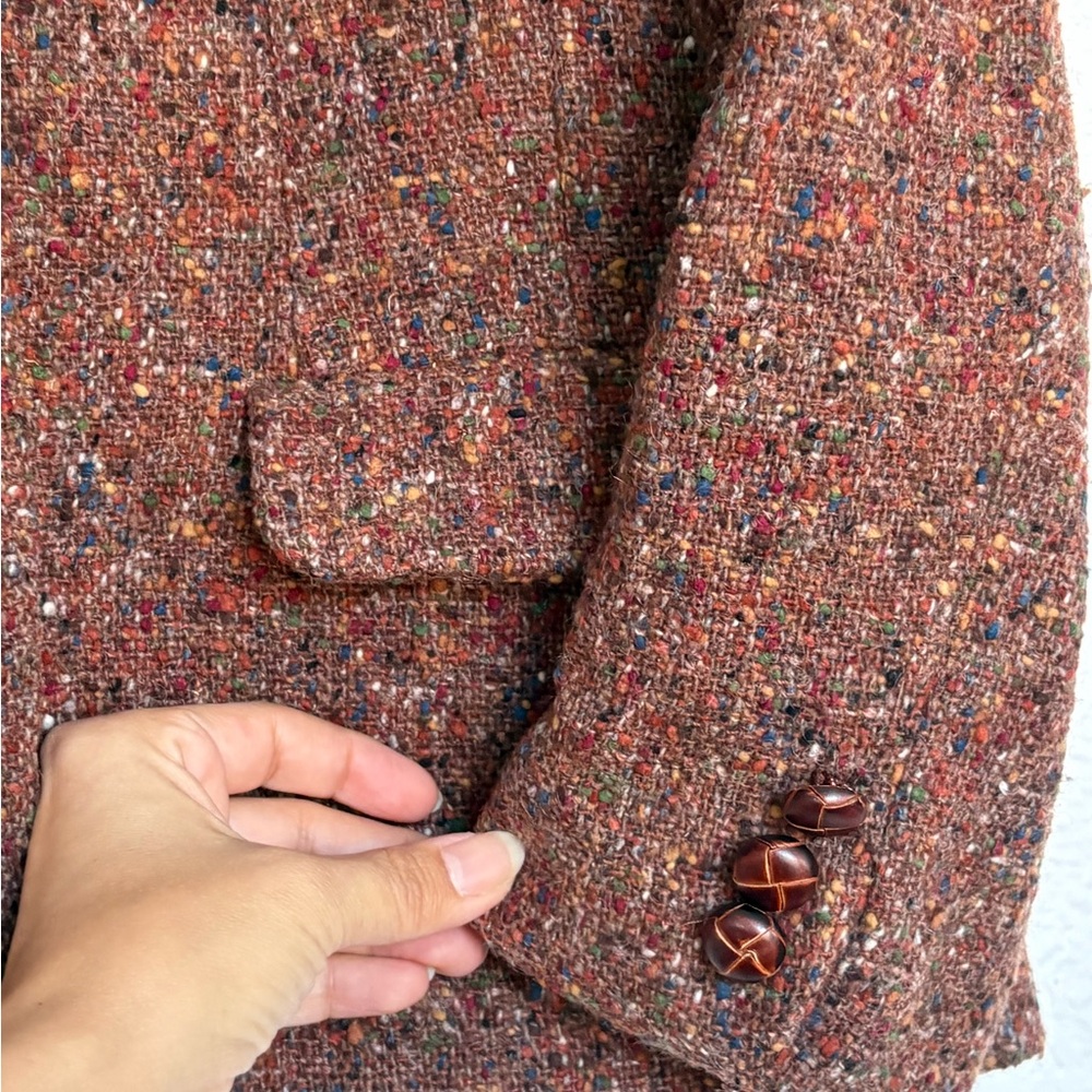 Vintage Women's Brown Tweed Blazer - Picture 4 of 5